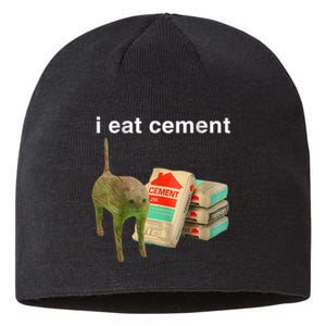 I Eat Cement Cursed Cat Funny Oddly Specific Dank Meme Sustainable Beanie