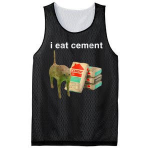 I Eat Cement Cursed Cat Funny Oddly Specific Dank Meme Mesh Reversible Basketball Jersey Tank