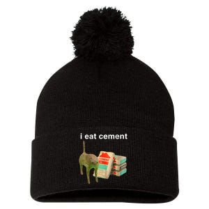 I Eat Cement Cursed Cat Funny Oddly Specific Dank Meme Pom Pom 12in Knit Beanie