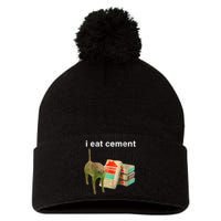 I Eat Cement Cursed Cat Funny Oddly Specific Dank Meme Pom Pom 12in Knit Beanie