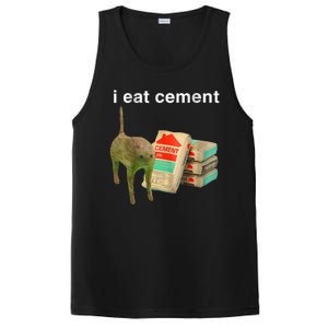 I Eat Cement Cursed Cat Funny Oddly Specific Dank Meme PosiCharge Competitor Tank