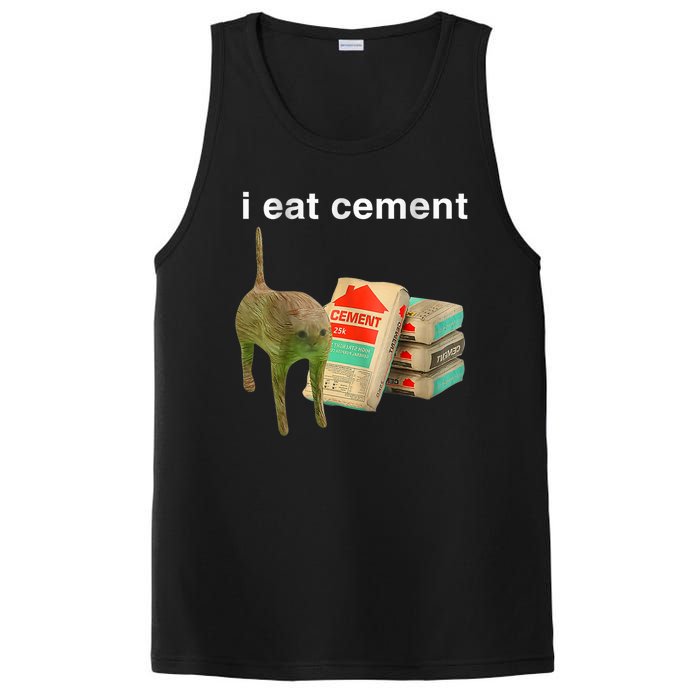 I Eat Cement Cursed Cat Funny Oddly Specific Dank Meme PosiCharge Competitor Tank