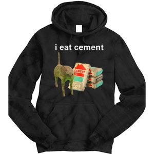 I Eat Cement Cursed Cat Funny Oddly Specific Dank Meme Tie Dye Hoodie