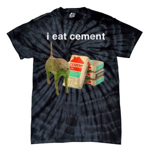 I Eat Cement Cursed Cat Funny Oddly Specific Dank Meme Tie-Dye T-Shirt