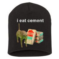 I Eat Cement Cursed Cat Funny Oddly Specific Dank Meme Short Acrylic Beanie