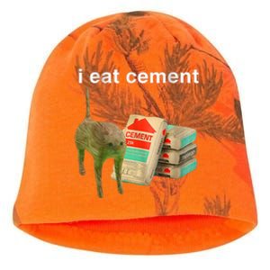 I Eat Cement Cursed Cat Funny Oddly Specific Dank Meme Kati - Camo Knit Beanie