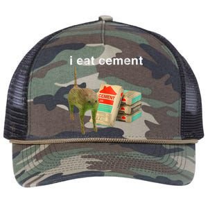 I Eat Cement Cursed Cat Funny Oddly Specific Dank Meme Retro Rope Trucker Hat Cap