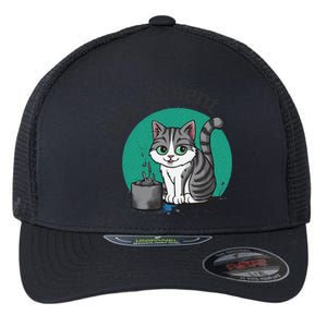 I Eat Cement Cursed Cat Funny Oddly Specific Dank Meme Flexfit Unipanel Trucker Cap