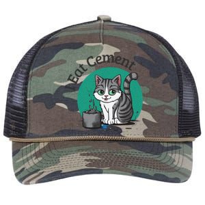 I Eat Cement Cursed Cat Funny Oddly Specific Dank Meme Retro Rope Trucker Hat Cap