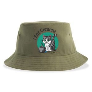 I Eat Cement Cursed Cat Funny Oddly Specific Dank Meme Sustainable Bucket Hat