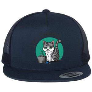 I Eat Cement Cursed Cat Funny Oddly Specific Dank Meme Flat Bill Trucker Hat