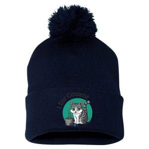 I Eat Cement Cursed Cat Funny Oddly Specific Dank Meme Pom Pom 12in Knit Beanie