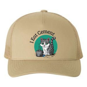 I Eat Cement Cursed Cat Funny Oddly Specific Dank Meme Yupoong Adult 5-Panel Trucker Hat