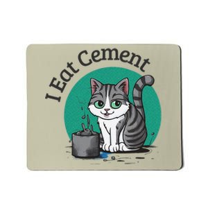 I Eat Cement Cursed Cat Funny Oddly Specific Dank Meme Mousepad