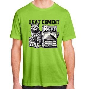 I Eat Cement Cursed Cat Funny Oddly Specific Meme Adult ChromaSoft Performance T-Shirt