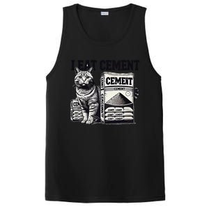 I Eat Cement Cursed Cat Funny Oddly Specific Meme PosiCharge Competitor Tank