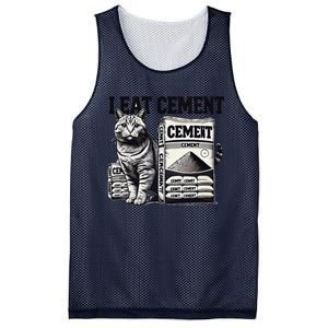 I Eat Cement Cursed Cat Funny Oddly Specific Meme Mesh Reversible Basketball Jersey Tank