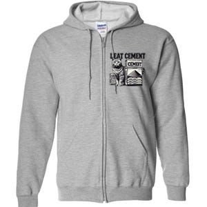 I Eat Cement Cursed Cat Funny Oddly Specific Meme Full Zip Hoodie