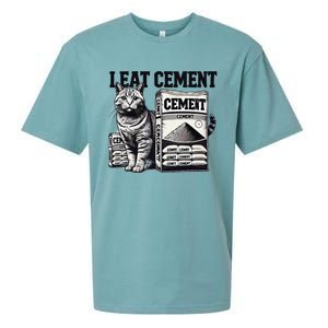 I Eat Cement Cursed Cat Funny Oddly Specific Meme Sueded Cloud Jersey T-Shirt