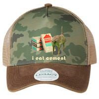 I Eat Cement Cursed Cat Unhinged Funny Meme On Back Legacy Tie Dye Trucker Hat