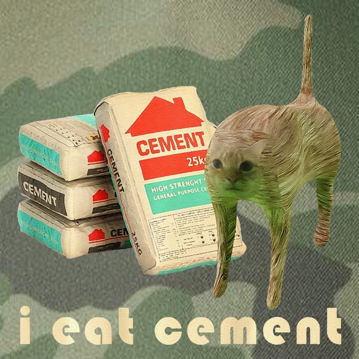 I Eat Cement Cursed Cat Unhinged Funny Meme On Back Legacy Tie Dye Trucker Hat