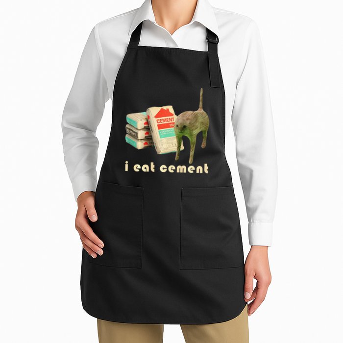 I Eat Cement Cursed Cat Unhinged Funny Meme On Back Apron