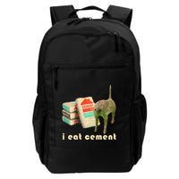 I Eat Cement Cursed Cat Unhinged Funny Meme On Back Backpack