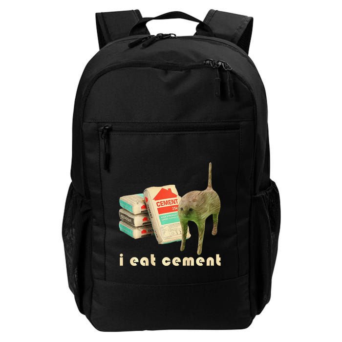 I Eat Cement Cursed Cat Unhinged Funny Meme On Back Backpack