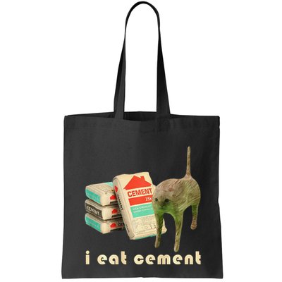 I Eat Cement Cursed Cat Unhinged Funny Meme On Back Bag