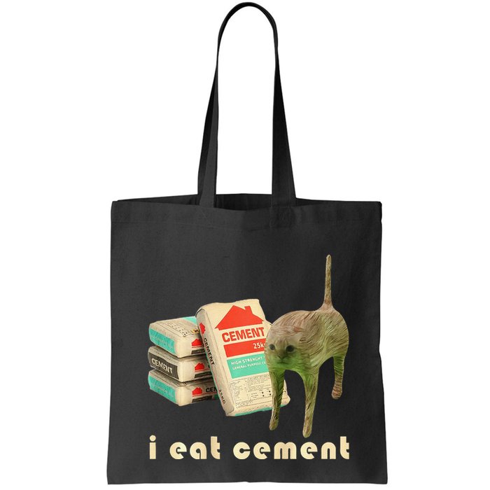 I Eat Cement Cursed Cat Unhinged Funny Meme On Back Bag