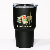 I Eat Cement Cursed Cat Unhinged Funny Meme On Back Tumbler