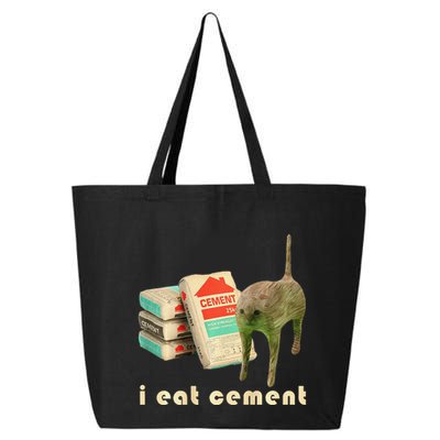 I Eat Cement Cursed Cat Unhinged Funny Meme On Back 25L Jumbo Tote