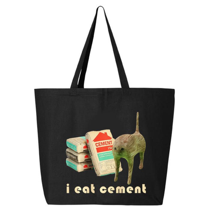 I Eat Cement Cursed Cat Unhinged Funny Meme On Back 25L Jumbo Tote
