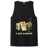 I Eat Cement Cursed Cat Unhinged Funny Meme On Back PosiCharge Competitor Tank