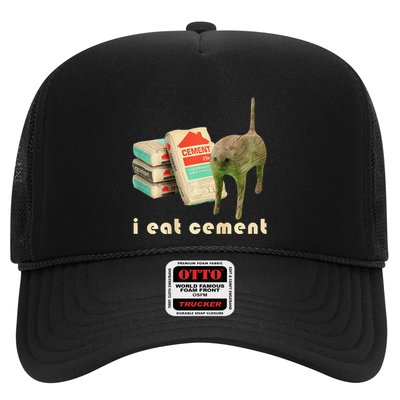 I Eat Cement Cursed Cat Unhinged Funny Meme On Back Trucker Hat