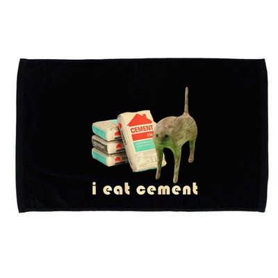 I Eat Cement Cursed Cat Unhinged Funny Meme On Back Microfiber Hand Towel