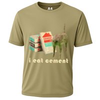 I Eat Cement Cursed Cat Unhinged Funny Meme On Back Performance Shirt