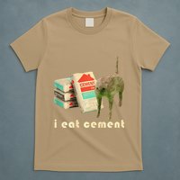 I Eat Cement Cursed Cat Unhinged Funny Meme On Back T-Shirt