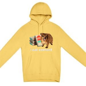 I Eat Cement Cursed Hyrax Funny Oddly Specific Dank Meme Premium Pullover Hoodie