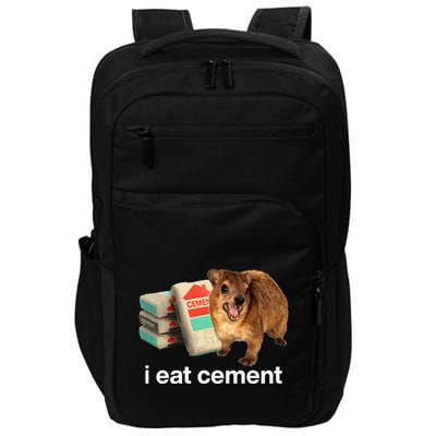 I Eat Cement Cursed Hyrax Funny Oddly Specific Dank Meme Impact Tech Backpack