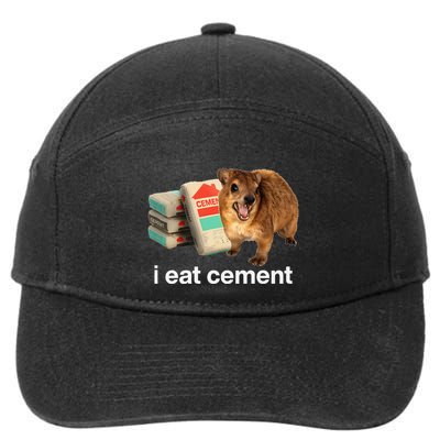 I Eat Cement Cursed Hyrax Funny Oddly Specific Dank Meme 7-Panel Snapback Hat