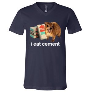 I Eat Cement Cursed Hyrax Funny Oddly Specific Dank Meme V-Neck T-Shirt