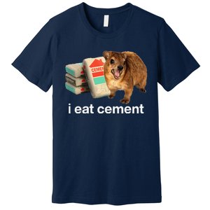 I Eat Cement Cursed Hyrax Funny Oddly Specific Dank Meme Premium T-Shirt