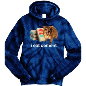 I Eat Cement Cursed Hyrax Funny Oddly Specific Dank Meme Tie Dye Hoodie