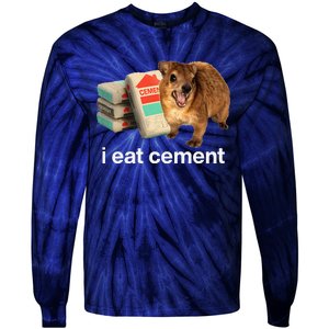 I Eat Cement Cursed Hyrax Funny Oddly Specific Dank Meme Tie-Dye Long Sleeve Shirt