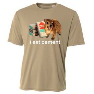 I Eat Cement Cursed Hyrax Funny Oddly Specific Dank Meme Cooling Performance Crew T-Shirt