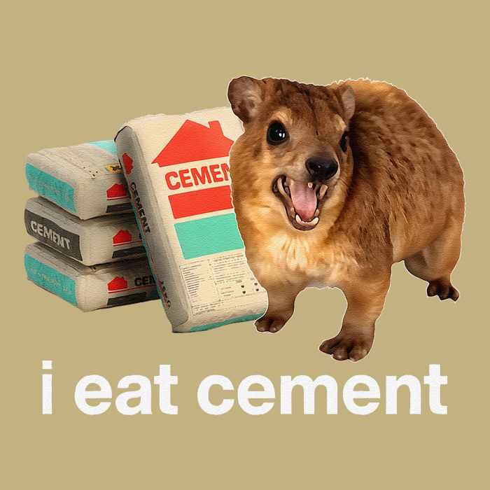 I Eat Cement Cursed Hyrax Funny Oddly Specific Dank Meme Mousepad