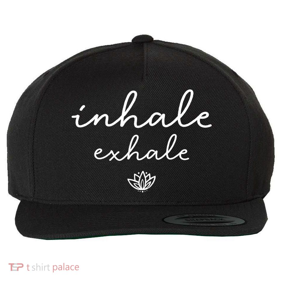 Inhale Exhale Cool Gift Wool Snapback Cap