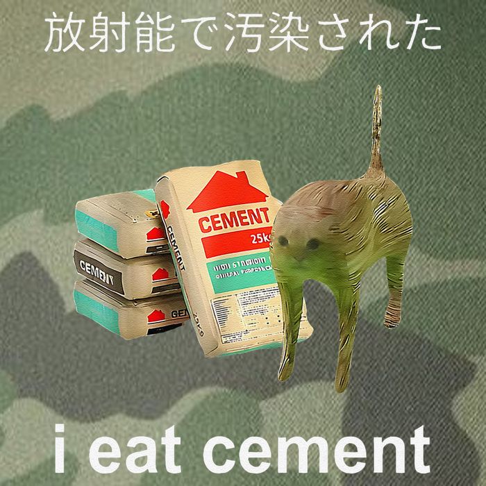 I Eat Cement Cat Japanese Meme Cat Oddly Specific Weired Legacy Tie Dye Trucker Hat