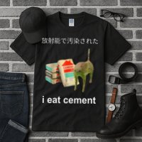I Eat Cement Cat Japanese Meme Cat Oddly Specific Weired Tall T-Shirt